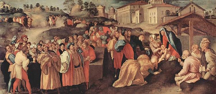 Jacopo Pontormo Anbetung der Heiligen Drei Konige oil painting image